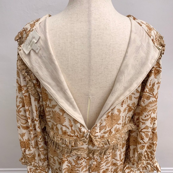 Cleobella Victoria Faux Wrap Floral Brown Dress Size XL - Picture 14 of 15